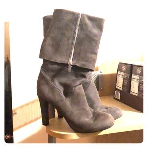 Franco Sarto Size 39 Grey Suede Boots